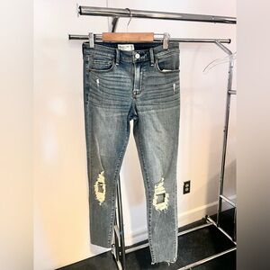 Abercrombie & Fitch Light Blue Distressed Skinny Jeans